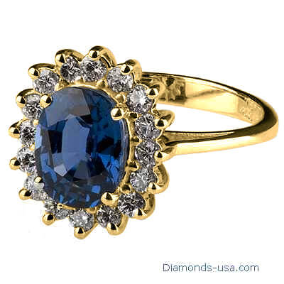 1.00 to 1.10 carat Royal Blue Sapphire ,Princess Diana replica ring