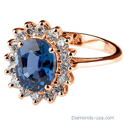 1.00 to 1.10 carat Royal Blue Sapphire ,Princess Diana replica ring