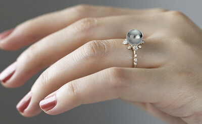 South seas black Pearl engagementr ring