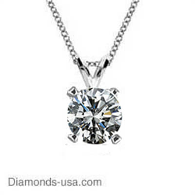 0.53 carat natural diamond F SI1 Solitaire Pendant