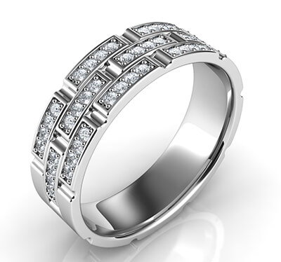 7 mm, 0.52 carat diamonds, set half way around, man band