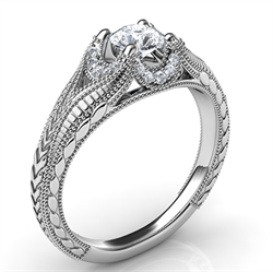 Foto Anillo de compromiso vintage para Rondas, Rondas Ovales Princesa y Cojines de
