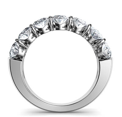 7 natural Oval diamonds  ring, 0.40 carats each