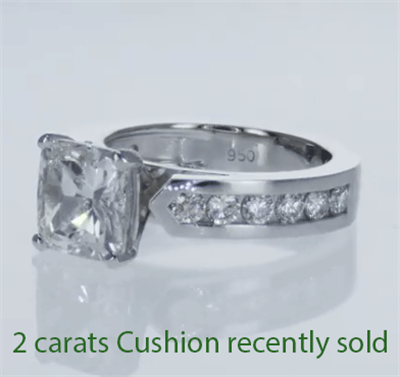  Engagement ring, 0.50 cts side diamonds,