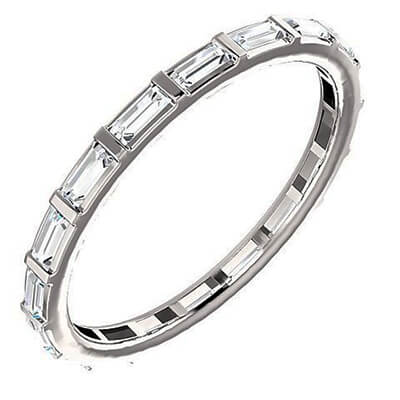 2 mm, 1.22 carat Baguettes natural diamonds Anniversary eternity ring