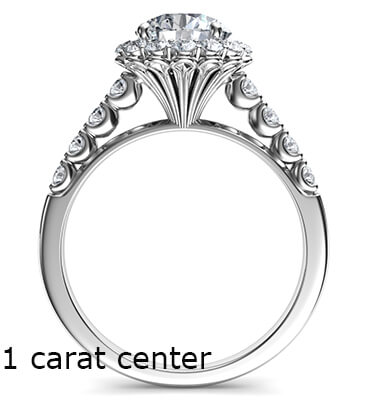 Designers,Vintage Halo 0.32 Cts side diamonds engagement ring