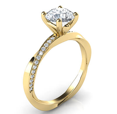 Modelo de anillo giratorio, con diamantes laterales de 0,13 quilates