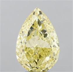 Picture of Lab Grown Diamond 5.02 Carats, Pear with  Cut, Fancy Yellow Color, VS1 Clarity and Certified by IGI
