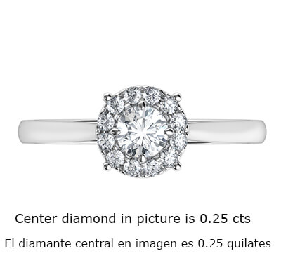 Configuración de anillo de compromiso para diamantes más pequeños, de 0,20 a 0,60 quilates