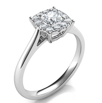 Engagement ring settings for Cushion smaller diamonds, 0.20 to 0.60 carats