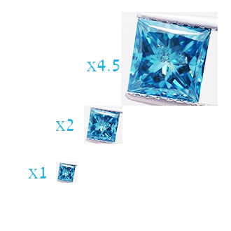 Picture of 1.27 Carats, Princess Diamond with Ideal Cut,Ocean Blue Color enhanced, SI3 Clarity NOT enhanced, Certified By IGL