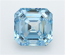 Picture of Lab Grown Diamond 2.81 Carats, Asscher with  Cut, Fancy Vivid Blue Color, VVS1 Clarity and Certified by IGI