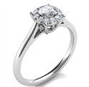 Foto Engastes delicados del anillo de compromiso Halo para diamantes redondos más pequeños, de 0,20 a 0,60 quilates de