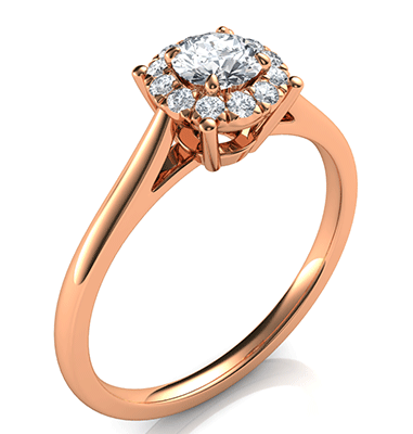  Delicate Halo Engagement ring settings for smaller round diamonds, 0.20 to 0.60 carat