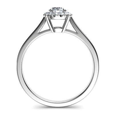 Delicado anillo de compromiso preestablecido con halo 0,42 quilates en total