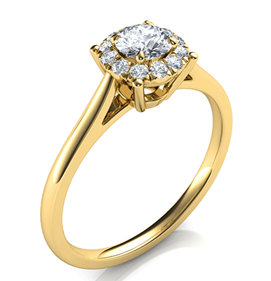 Delicate halo preset engagement ring 0.42 carat total