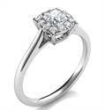 Foto Engastes delicados del anillo de compromiso Halo para diamantes tipo cojín más pequeños, de 0,20 a 0,60 quilates de