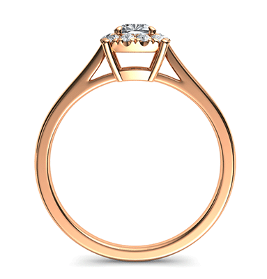  Rose Gold Delicate Halo Engagement ring settings for smaller Cushion diamonds, 0.20 to 0.60 carat