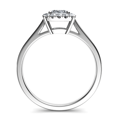 Engastes de anillo de compromiso Princess Delicate Halo Cathedral para diamantes Princess más pequeños, de 0,20 a 0,60 quilates