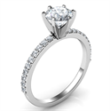 Picture of 4 or 6 prongs  head engagement ring model, with side diamonds common prongs set 0.20 carat