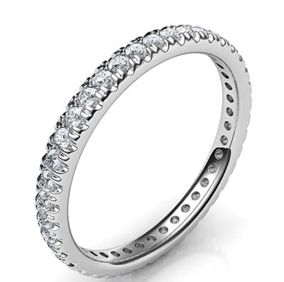 2.5mm Eternity Wedding ring, 0.44 carats