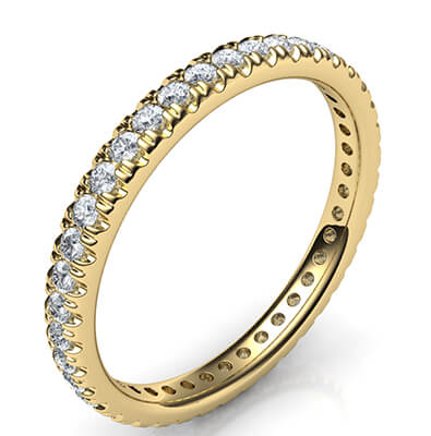 2.5mm Eternity Wedding ring, 0.44 carats