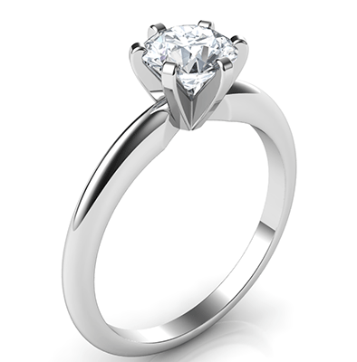 6 prongs Classic solitaire engagement ring settings