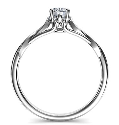 , 0.25 carat Leaf motif infinity Solitaire engagement ring