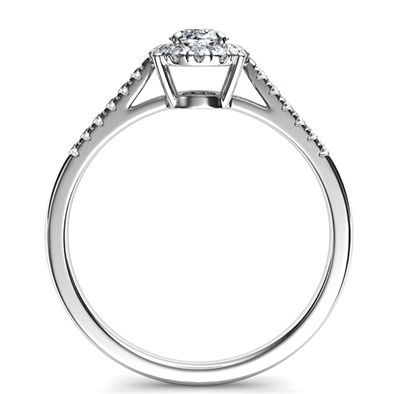 Delicate Halo Engagement ring settings for smaller Oval diamonds, 0.20 to 0.60 carat