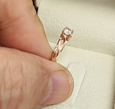 Preset 0.24 carat Leaf motif infinity Solitaire engagement ring