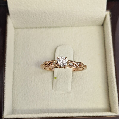 Preset 0.24 carat Leaf motif infinity Solitaire engagement ring