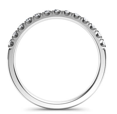 Alianza de boda de 1,9 mm, diamantes de 0,26 quilates a la mitad