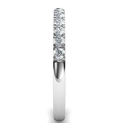 1.9 mm wedding band, half way 0.26 carat diamonds