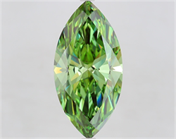 Picture of Lab Grown Diamond 7.01 Carats, Marquise with  Cut, Fancy Vivid Green Color, VS1 Clarity and Certified by IGI