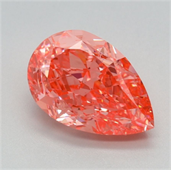 Picture of Lab Grown Diamond 1.53 Carats, Pear with  Cut, Fancy Vivid Pink Color, VS1 Clarity and Certified by IGI