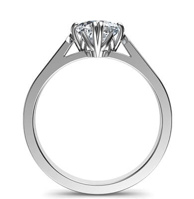 2 mm low profile solitaire engagement ring