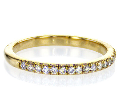 matching wedding band 36 round diamonds, 0.40 carat, 2.3 mm width.