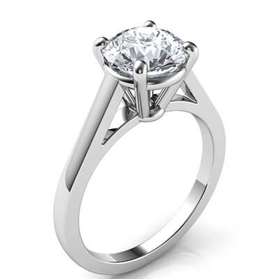 High Profile Cathedral engagement ring for all diamond shapes