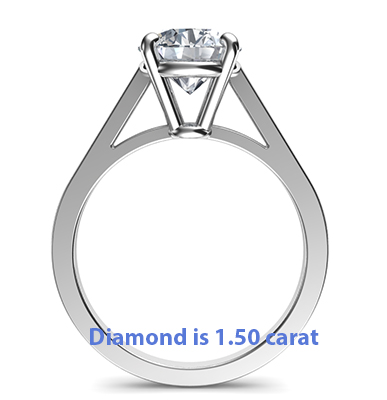 Anillo de compromiso de catedral de perfil alto para todas las formas de diamantes