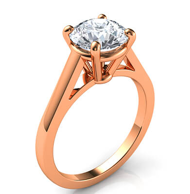 High Profile Cathedral engagement ring for all diamond shapes