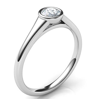 Cheap bezel set sleek engagement ring