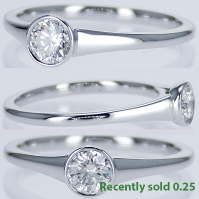 Cheap bezel set sleek engagement ring