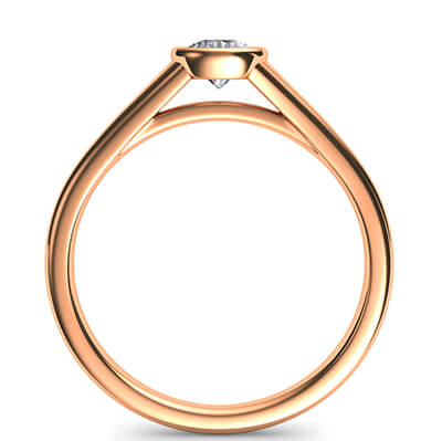 Rose Gold Cheap bisel set elegante anillo de compromiso