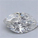 0.39 quilates, diamante marquesa con buen corte, color E, claridad VS2 y certificado por Diamonds-USA
