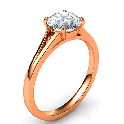  Low Profile Split band Solitaire engagement ring for all diamond shapes-Yolanda