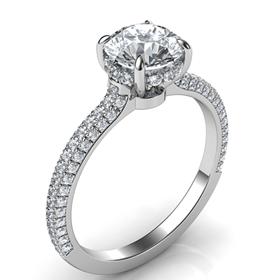 Hidden halo engagement ring for Rounds, Chelsea