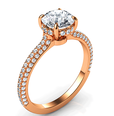 Hidden halo engagement ring for Rounds, Chelsea