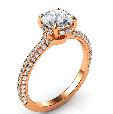 Hidden halo engagement ring for Rounds & Princess, Chelsea