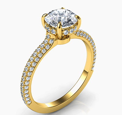 Hidden halo engagement ring for Rounds & Princess, Chelsea