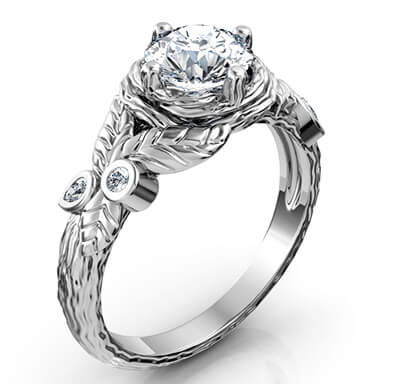 Leaf engagement ring